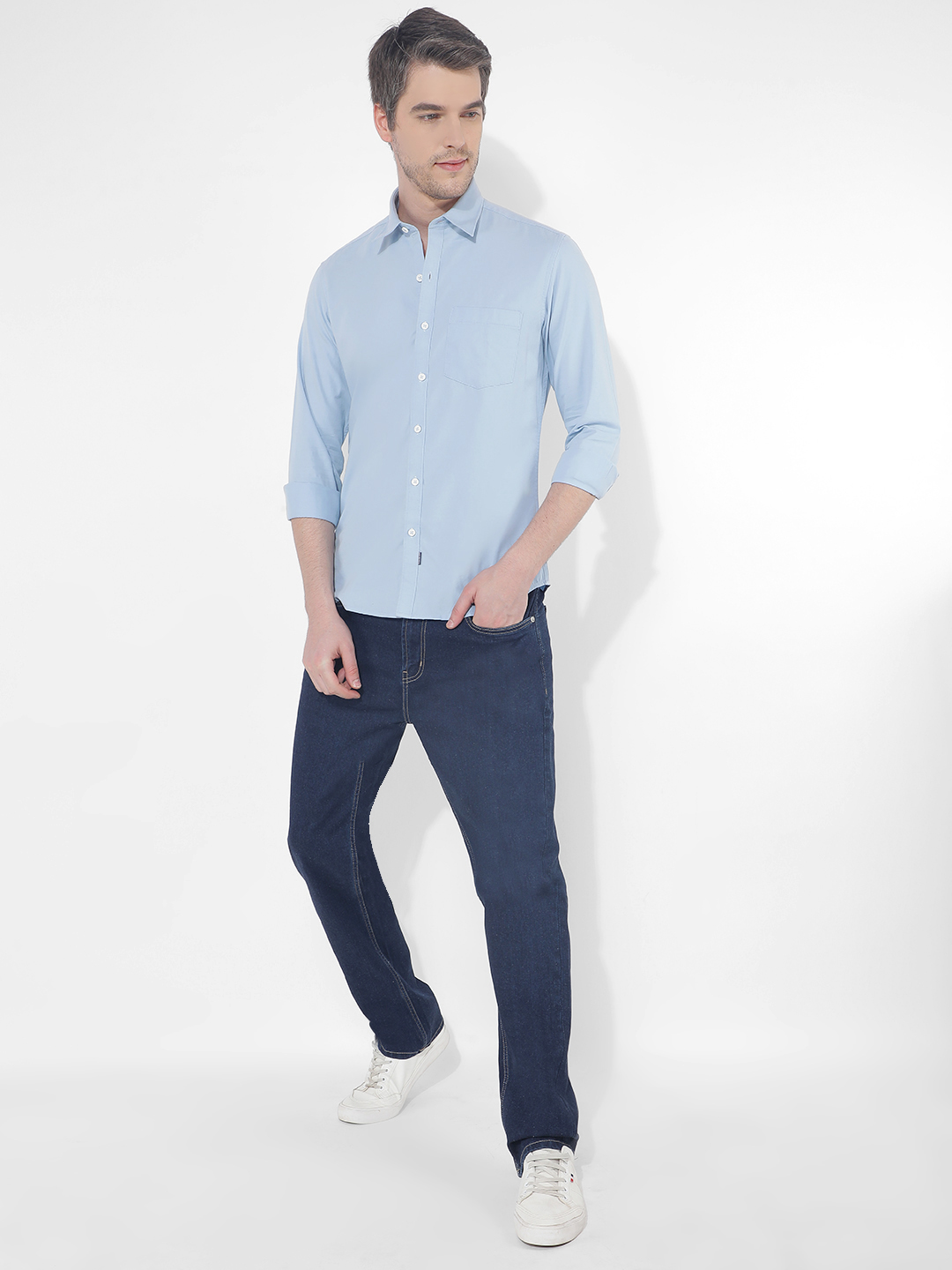 Numero Uno Men Solid Blue Shirt
